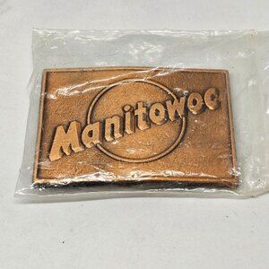 Manitowoc Crane Grove National Shuttlelift Potain Vintage Belt Buckle Brass Tone